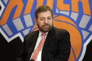 FILE - New York Knicks owner James Dolan listens to a question during a news conference on March 18, 2014, in New York. A woman alleges that Dolan sexually assaulted her a decade ago and then set her up to be molested by now-imprisoned film producer Harvey Weinstein, according to a federal lawsuit filed Tuesday, Jan. 16, 2024, in Los Angeles. His attorney says there is no merit to the allegations. (AP Photo/Kathy Willens, File)