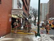 A vehicle caught fire inside of the Clinton Street Garage on Jan. 9, 2024. (Timia Cobb | Tcobb@syracuse.com)