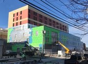 Progress continues on converting an old parking garage into medical offices at the St. Joseph's Hospital Health Center physicians' building on Dec. 14, 2023.