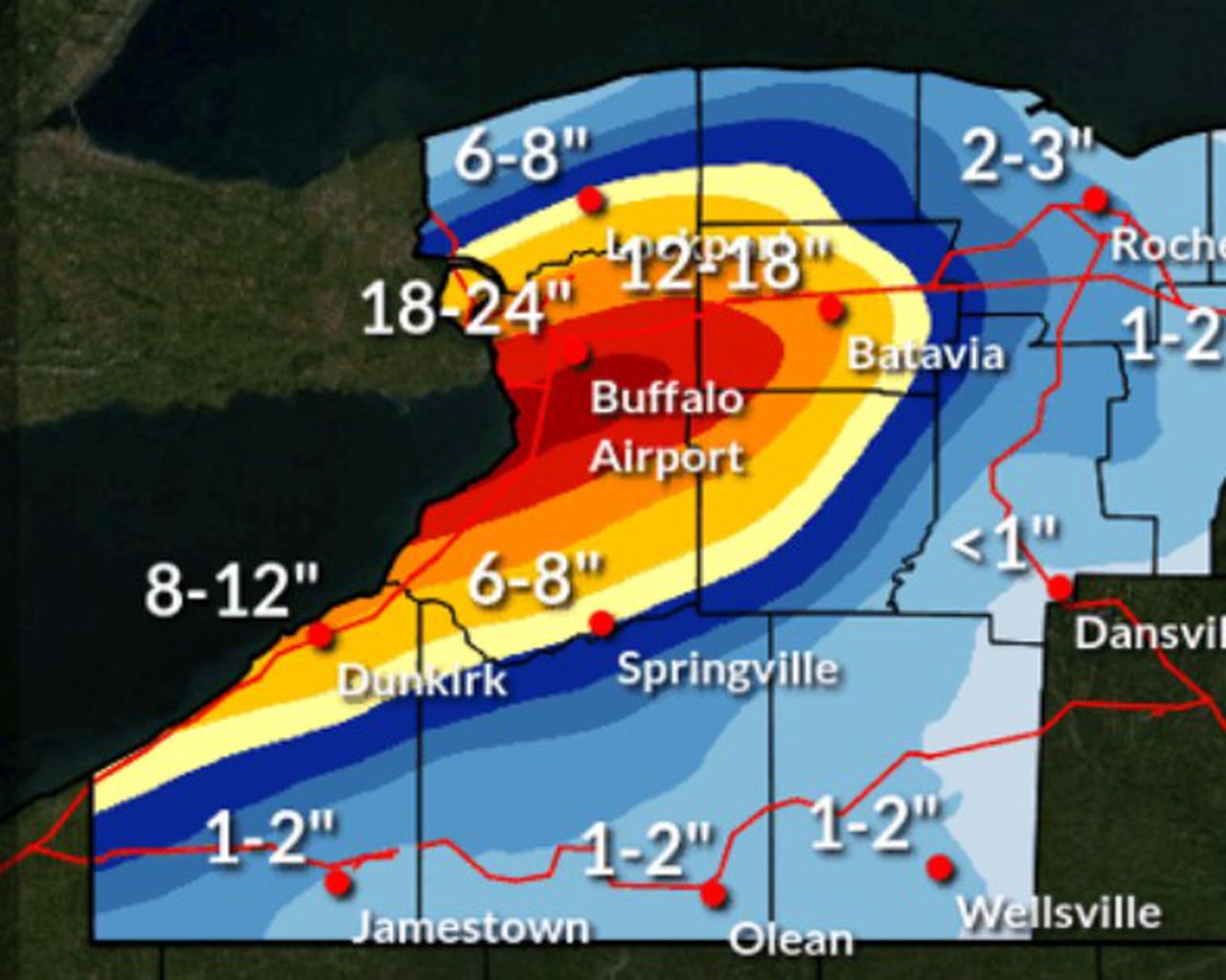 Buffalo area could be buried in lake effect snow