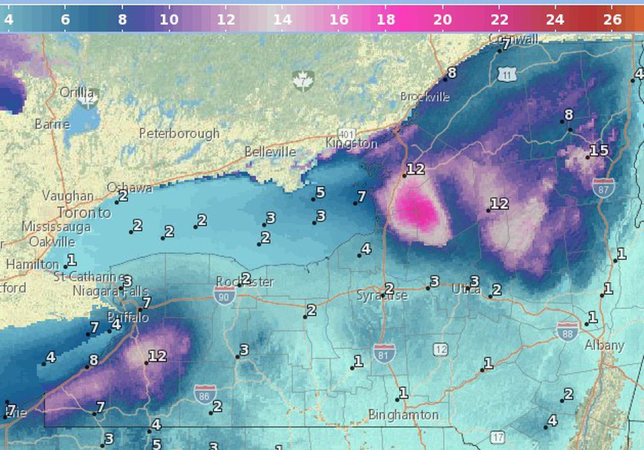Heavy lake effect snow this weekend