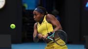 Coco Gauff of the U.S. plays a backhand return to Magdalena Frech of Poland during their fourth round match at the Australian Open tennis championships at Melbourne Park, Melbourne, Australia, Sunday, Jan. 21, 2024. (AP Photo | Asanka Brendon Ratnayake)