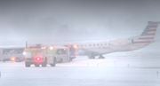 This WROC video still shows a plane that skidded off the runway at Frederick Douglass Greater Rochester Airport in Rochester, N.Y.
