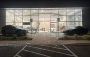 Thieves stole a 2023 Lexus from a dealership at Driver's Village and drove it through a window on Tuesday, Aug 22, 2023. (Courtesy Cicero Police.)