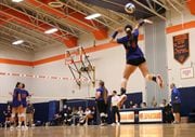 The New Hartford girls volleyball team player Elise Courto is among the Section III Tri-Valley League leaders in aces this week.. ( Dennis Nett | dnett@syracuse,com )