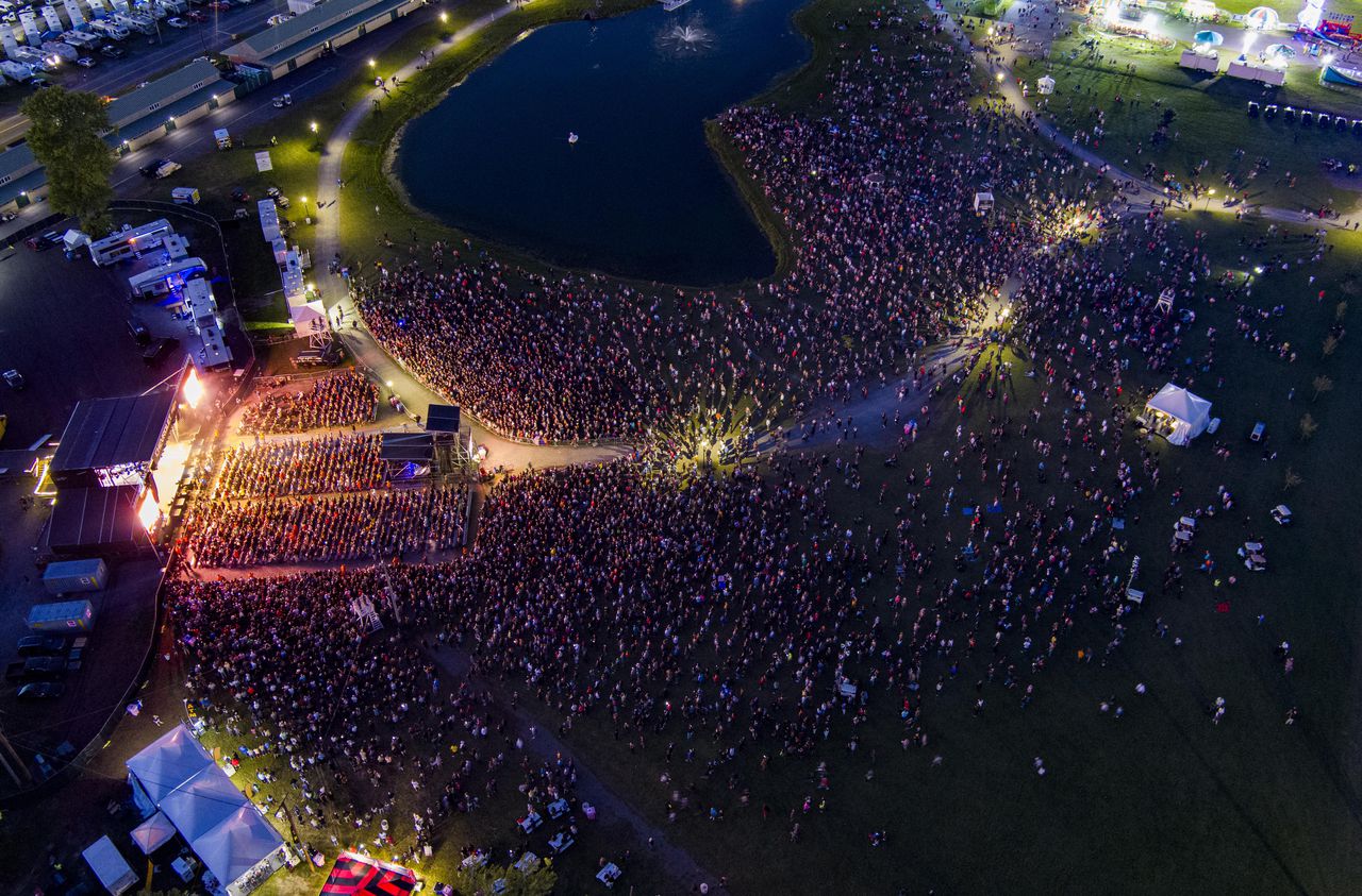 Aerial view of Ludacris concert at the New York State Fair