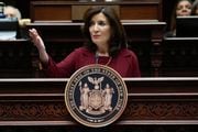 New York Gov. Kathy Hochul speaks during the State of the State address in Albany, N.Y., Tuesday, Jan. 9, 2024. The Democrat outlined her agenda for the ongoing legislative session, focusing on crime, housing and education policies. (AP Photo/Seth Wenig) AP